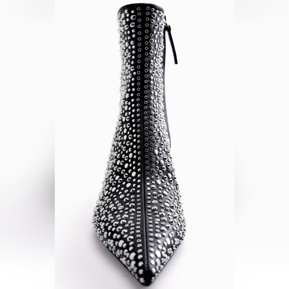 Zara Studded High Heel Ankle Boot Euro 6 US 6 Vegan - Picture 5 of 10